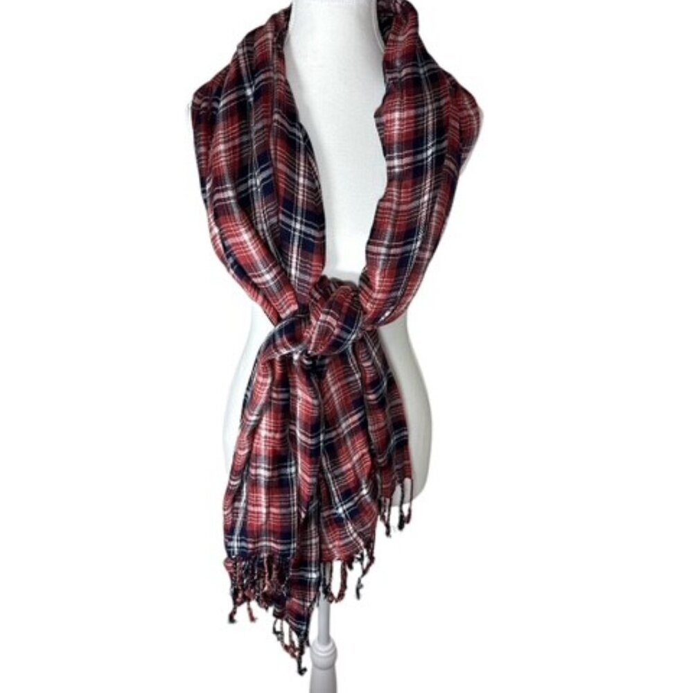 Sole Society Women's Blue/Orange Infinity Scarf Lightweight Eyelash Fringe 35"W